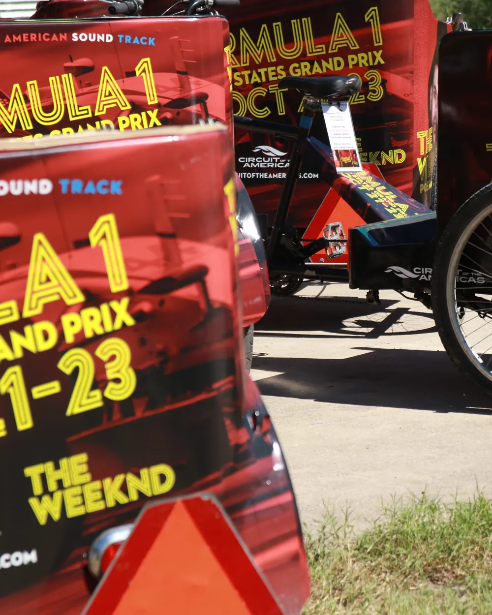 Kween Cab pedicabs wrapped for the Formula 1 United States Grand Prix