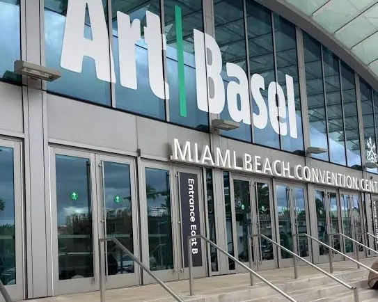 Art Basel signage at the Miami Beach Convention Center