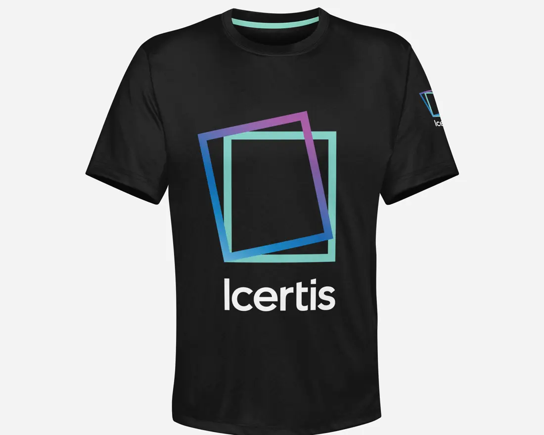 Icertis branded driver T-shirt design