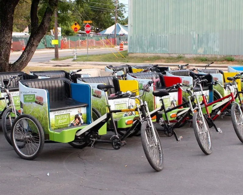 MotoGP-wrapped Kween Cab pedicab